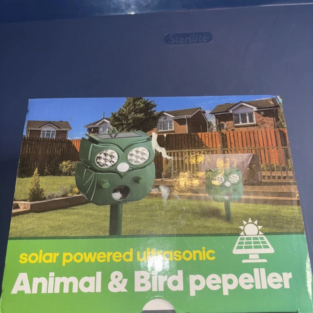3-Pack Solar Powered Ultrasonic Animal & Bird Repeller